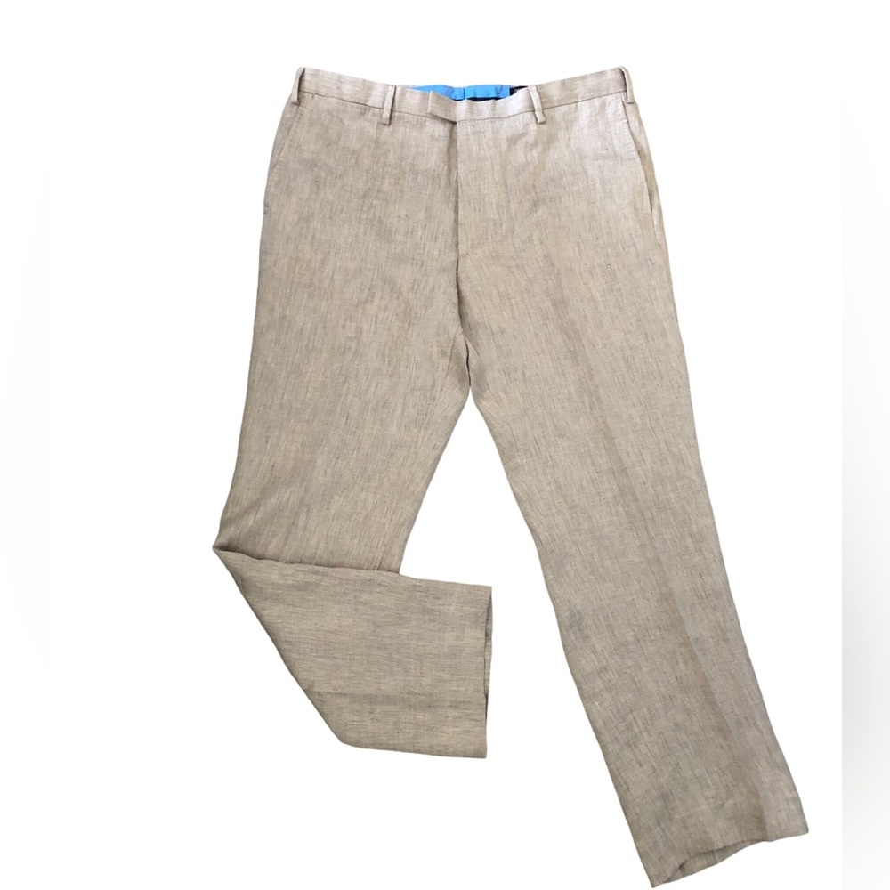 Banana Republic Mens 38x32 100% Linen Slim Fit Straight Leg Modern Dress Pant